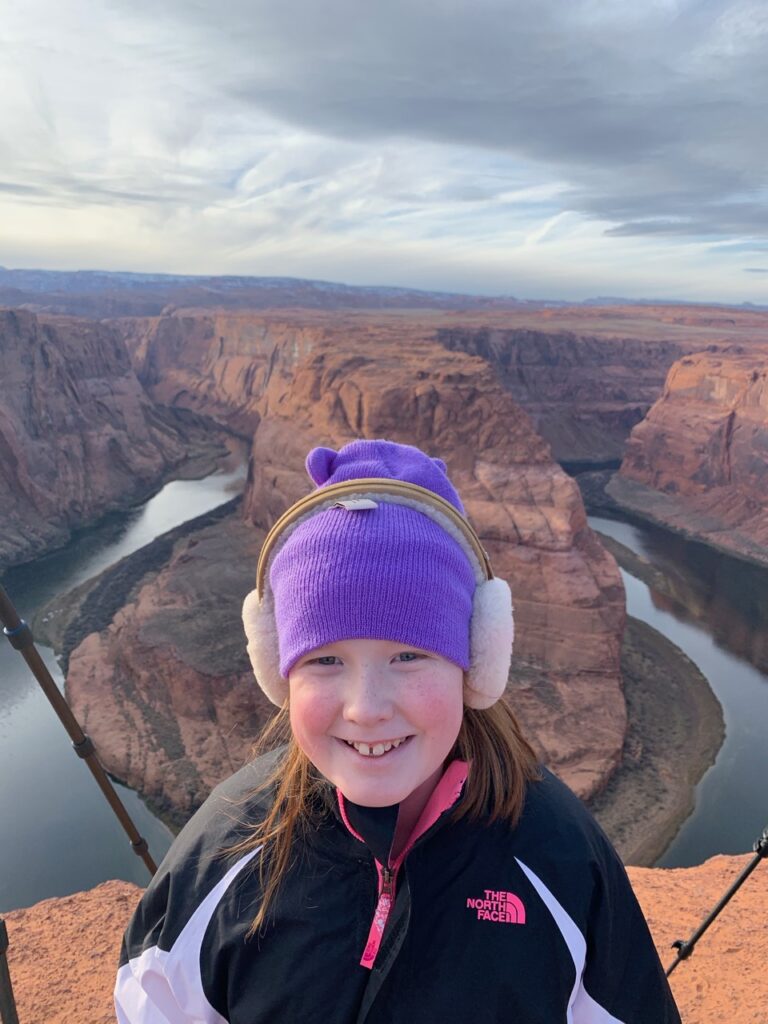 Cameron standing right in the middle of Horseshoe bend waiting with me for the sunset. 