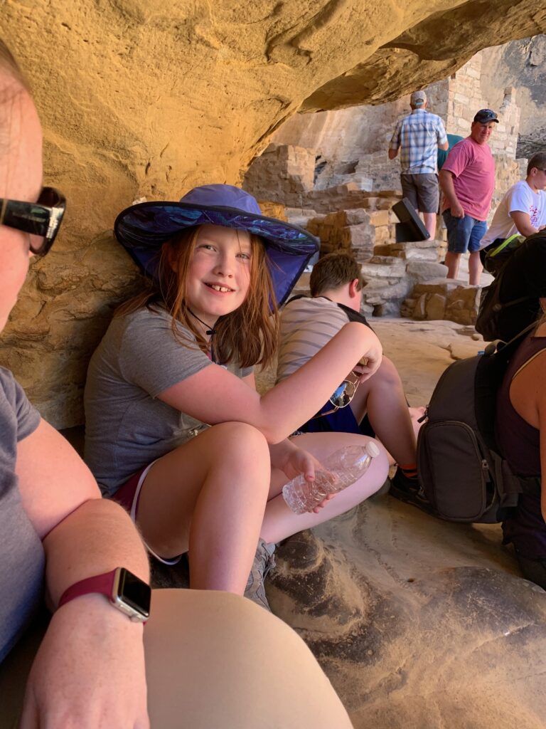 Cami and Collin on the tour of Cliff Palace in Mesa Verde National Park.