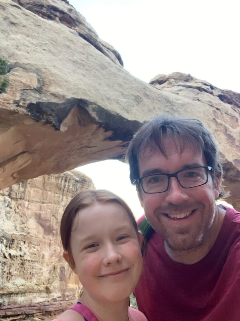 Cami and Chris at the end of the hike to Hickman Natural Bridge in Capitol Reef National Park.