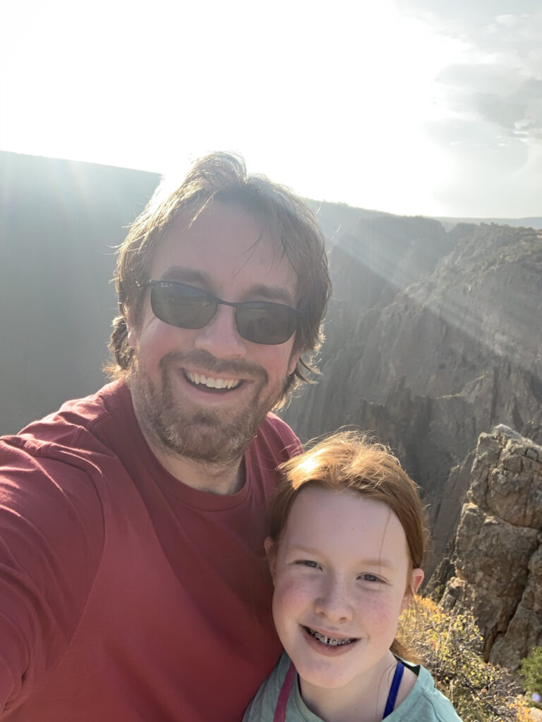 Cami and I standing at Kneeling Camel Overlook on the east side of the Black Canyon of the Gunnison.