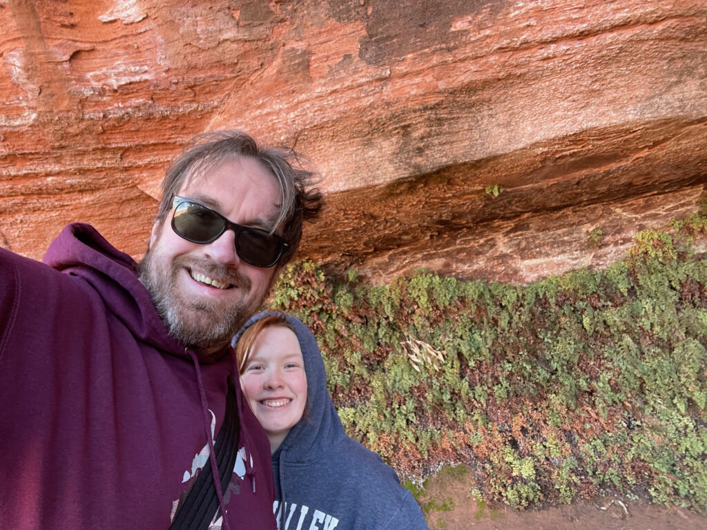 Cameron and myself taking a photo on the Hanging Garden Trail.