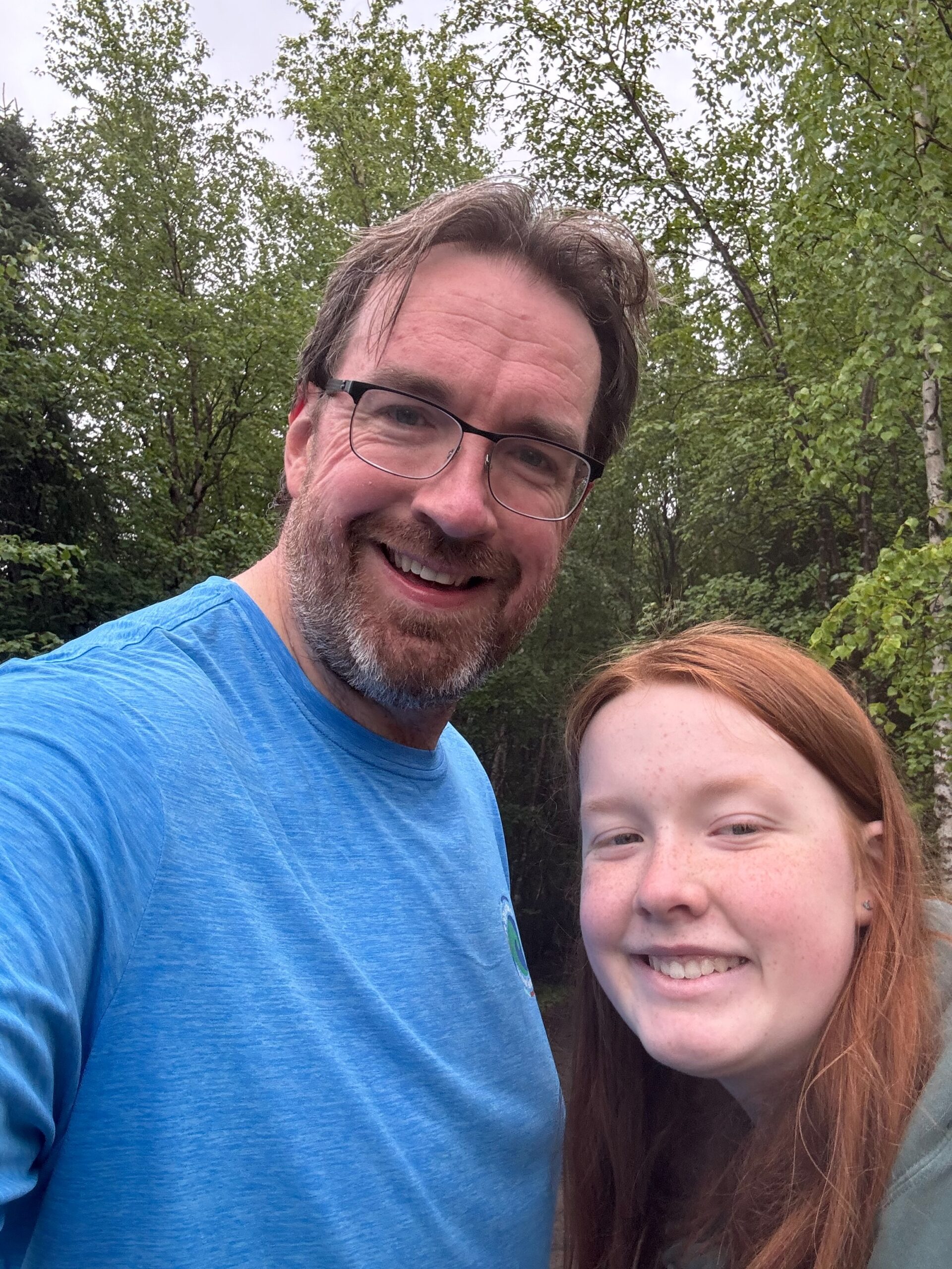 Cameron and myself pose for a photo mid hike on the way to Tanalian Falls. 