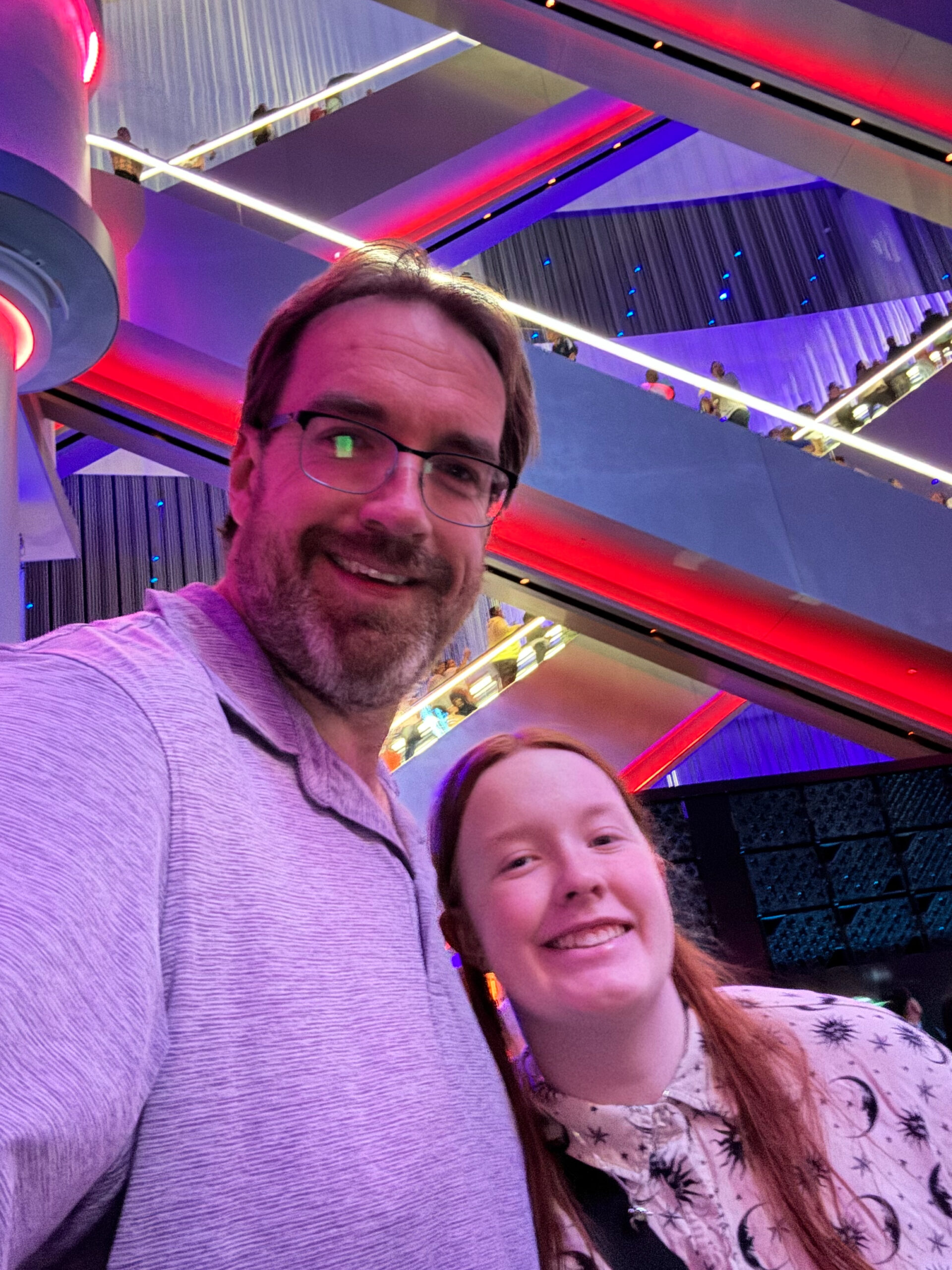 Chris and Cameron in the lobby of the Sphere in Las Vegas. 