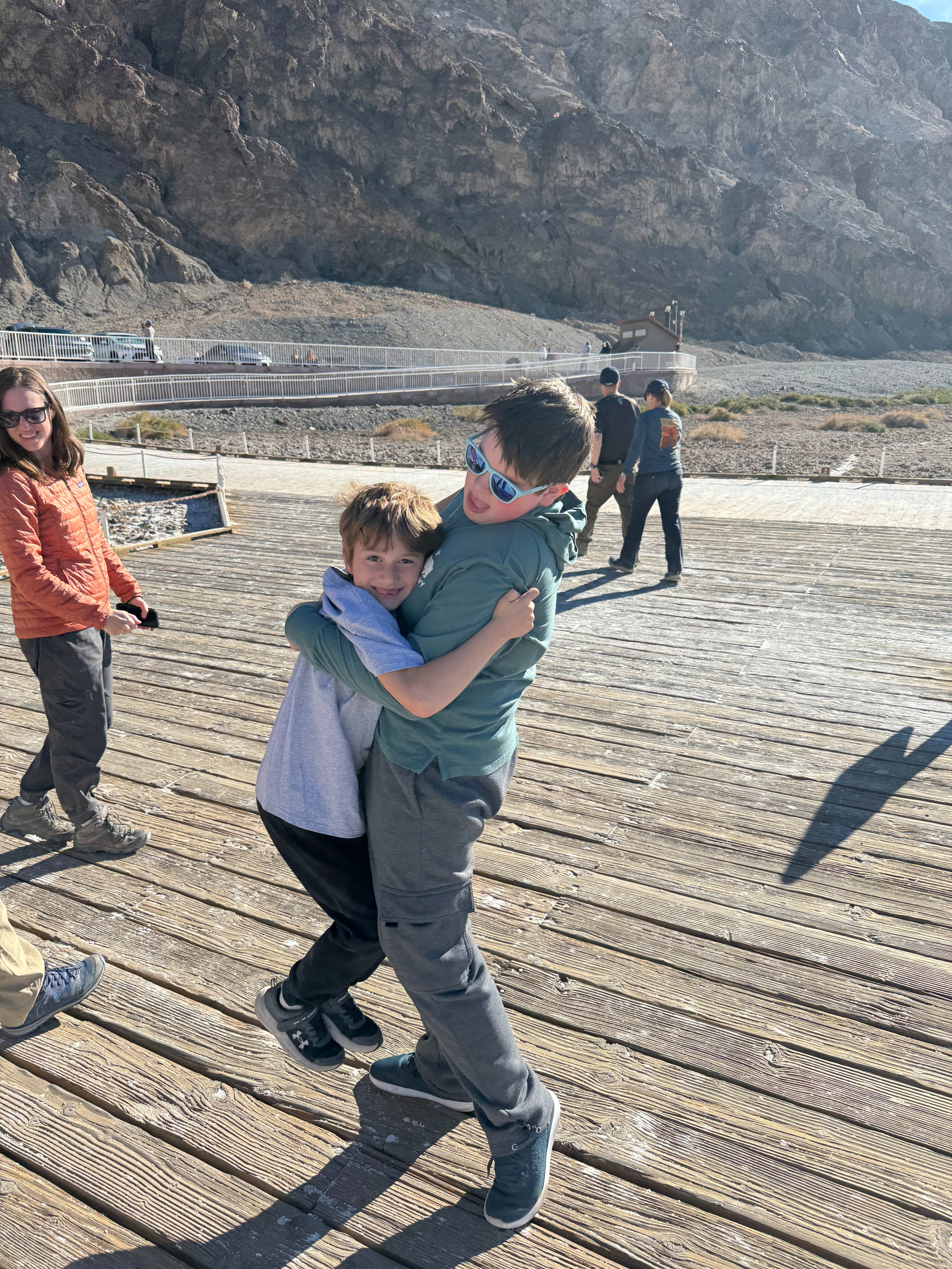 Collin picking up Nate at Badwater Basin.