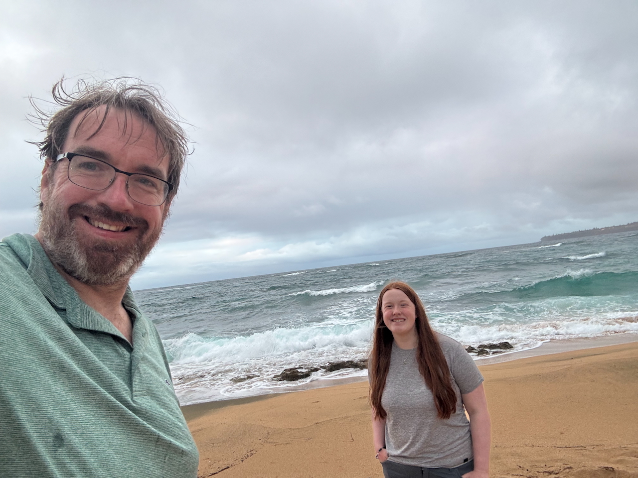 Chris and Cameron on a beach