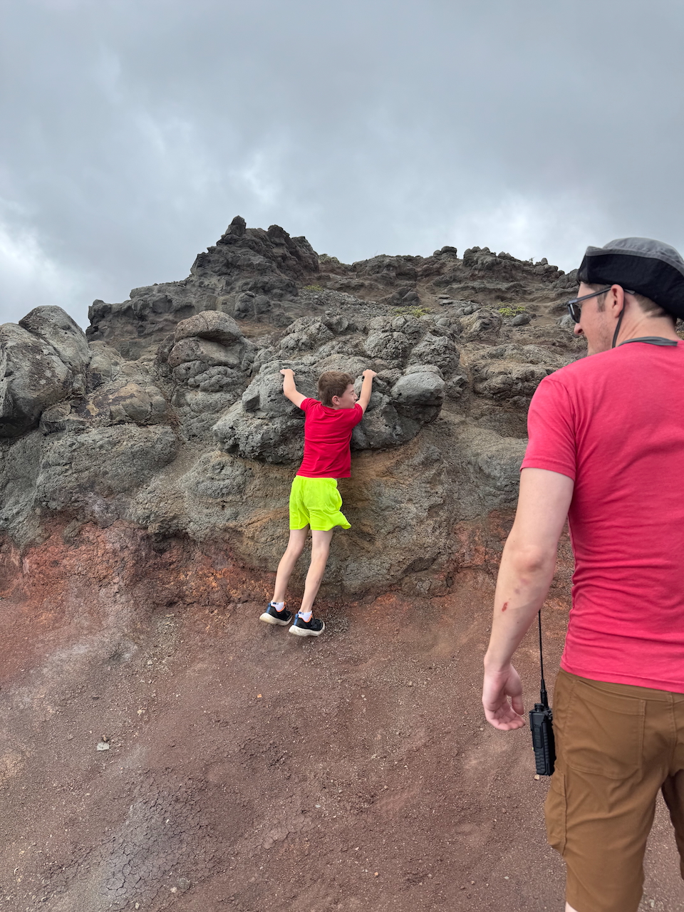 Nate climbing rocks at Nakalele Blowhole.