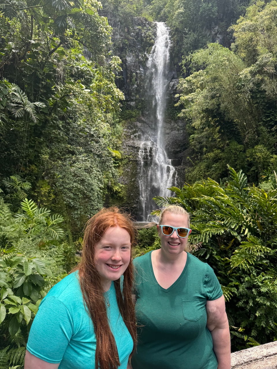 Cat and Cameron at waterfall trail.