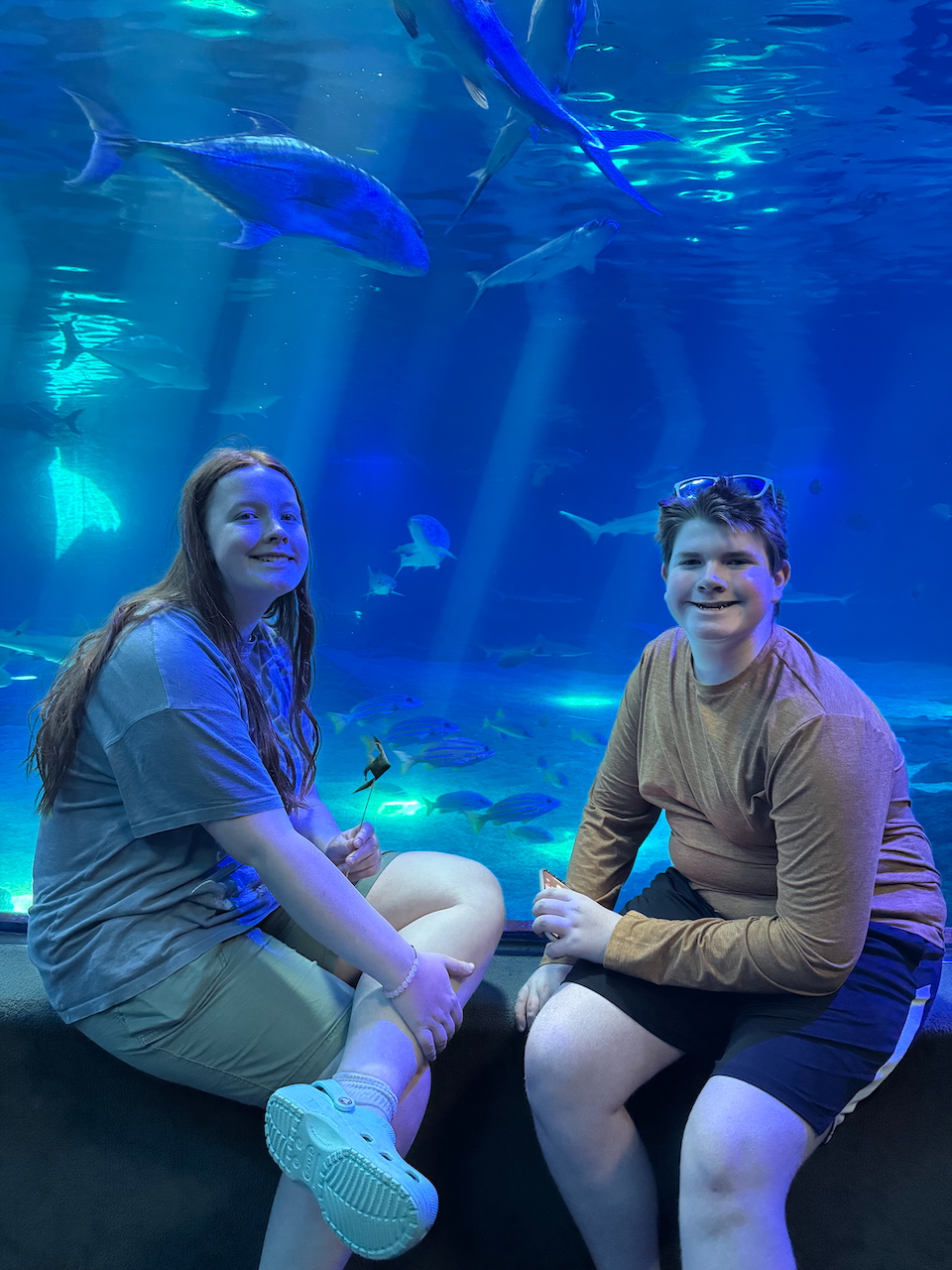 Cameron and Collin at Maui Ocean Center aquarium.