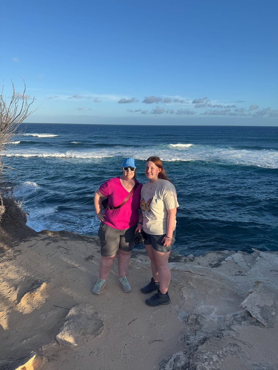 Cat and Cameron on Kauai coastline.