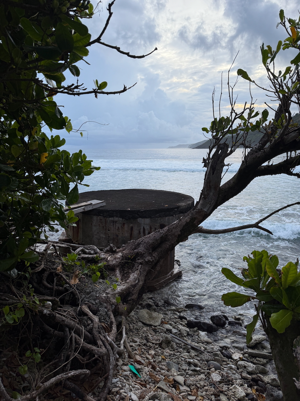 World War II bunker site along the coast in American Samoa.