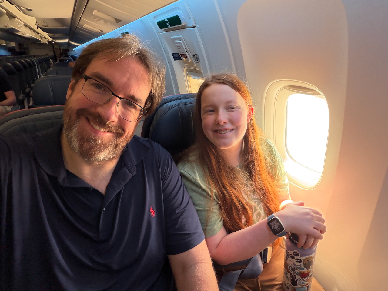 Chris and Cameron on the flight to Salt Lake City.