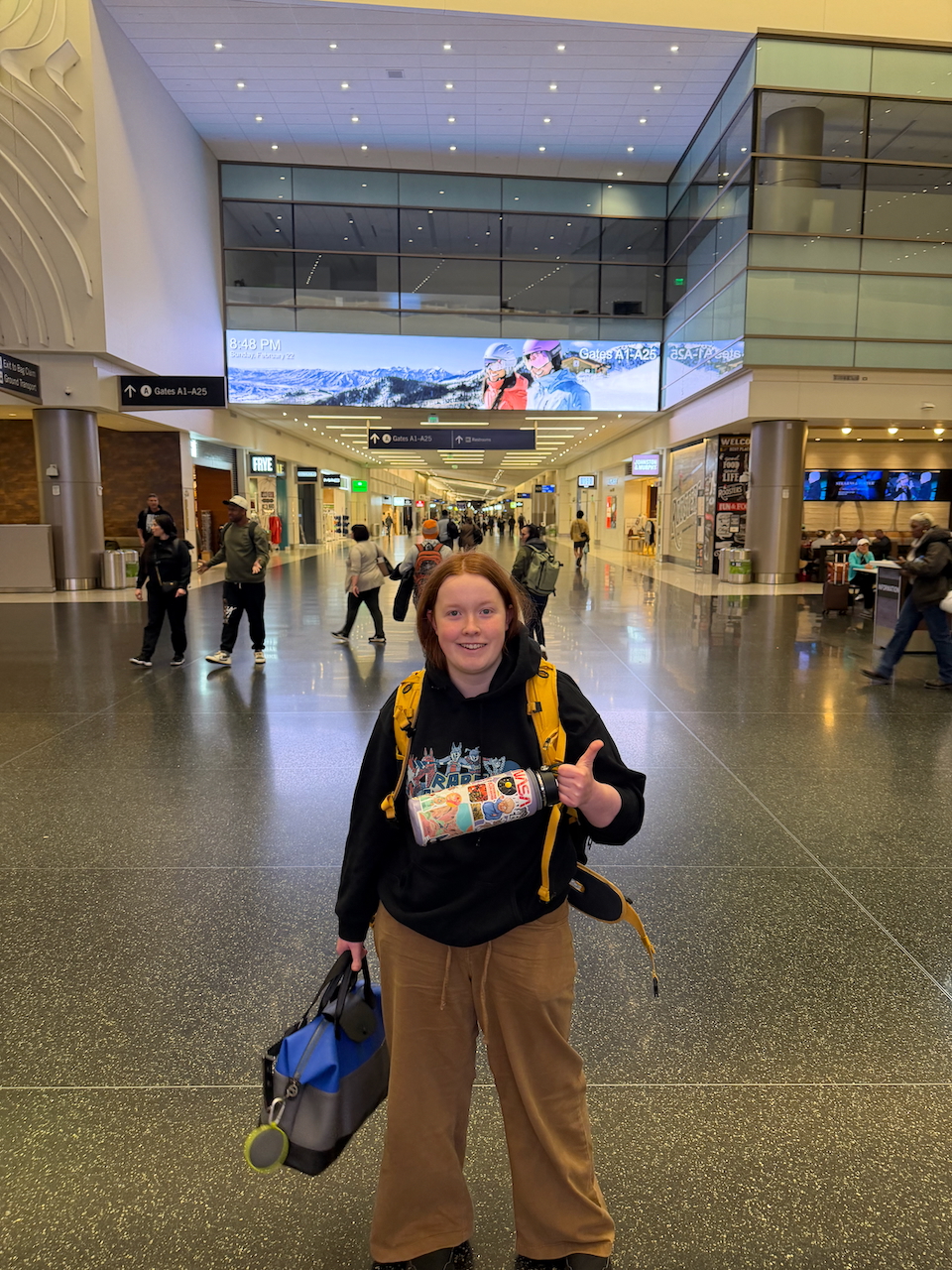 Cameron at Salt Lake City International Airport.