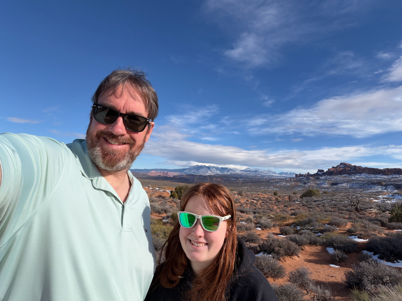 Chris and Cameron in Arches National Park.