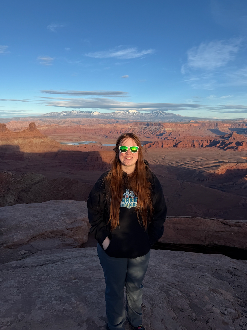 Cameron in Canyonlands National Park at sunset.