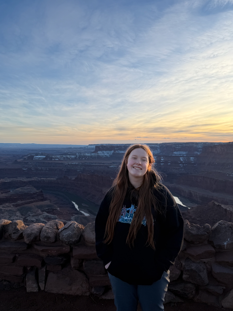 Cameron at sunset in Dead Horse Point State Park.
